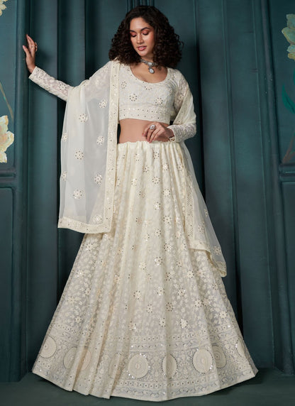 Embroidered Georgette A - Line Lehenga - L2407