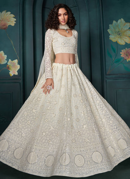 Embroidered Georgette A - Line Lehenga - L2407