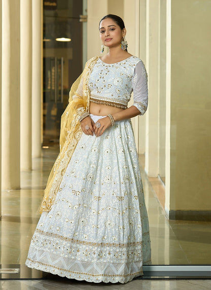 Embroidered Georgette A - Line Lehenga - L2294