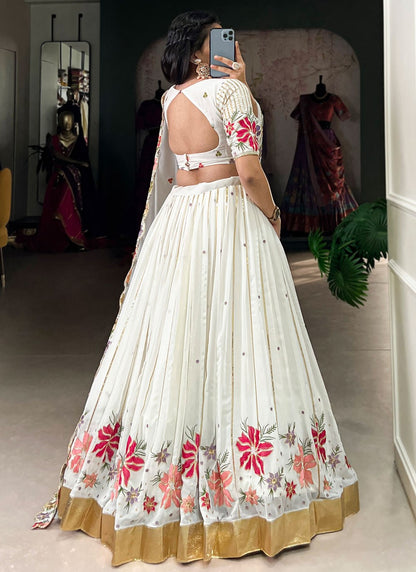 Embroidered Georgette A - Line Lehenga - L2942