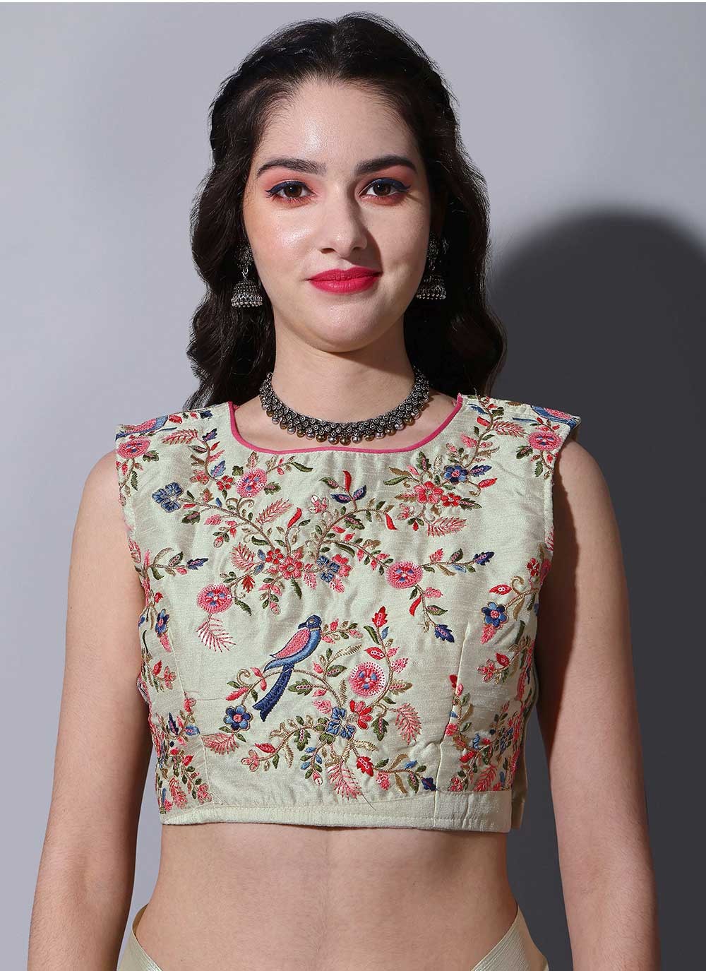 Trendy Fancy Work Chinon Saree - S2445