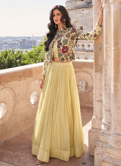 Fancy Work Viscose Readymade Lehenga Choli - L2343