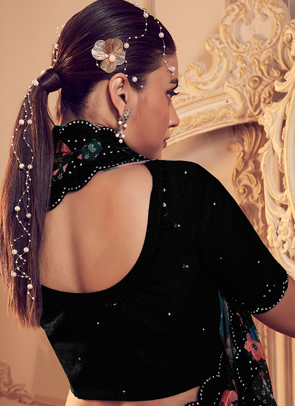Classic Printed Fancy Fabric Saree - S6360