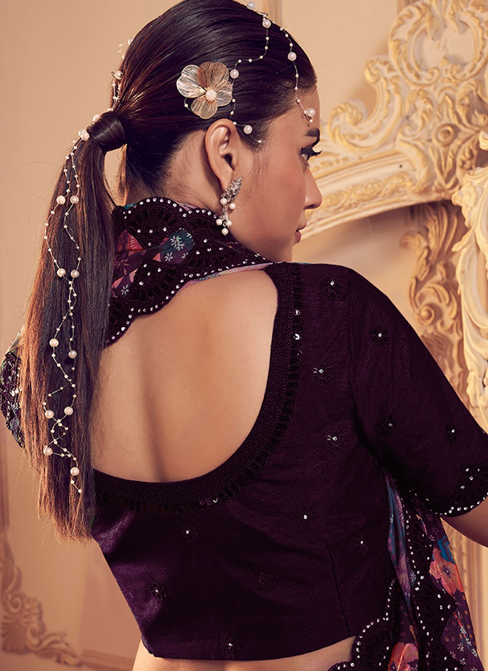 Classic Printed Fancy Fabric Saree - S6360