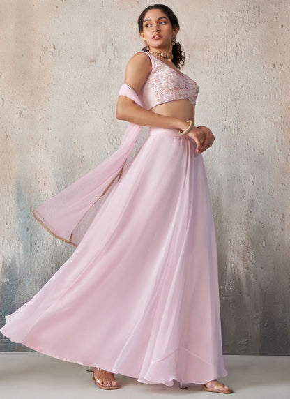 Plain Fancy Fabric Readymade Lehenga Choli - L2713