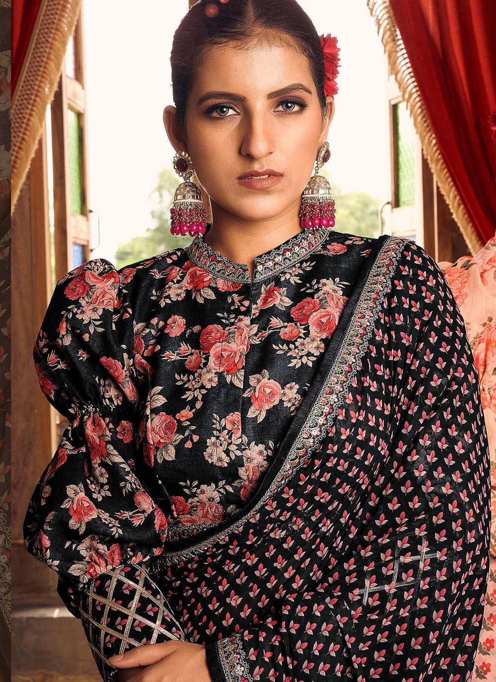 Designer Digital Print Fancy Fabric Saree - S8723