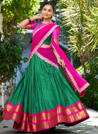 Fancy Fabric Ceremonial, Festival, Mehandi & Sangeet Readymade Lehenga Choli L3559