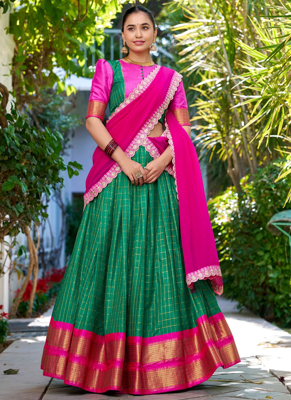 Fancy Fabric Ceremonial, Festival, Mehandi & Sangeet Readymade Lehenga Choli L3559