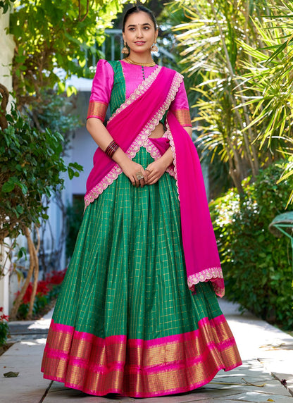 Fancy Fabric Ceremonial, Festival, Mehandi & Sangeet Readymade Lehenga Choli L3559