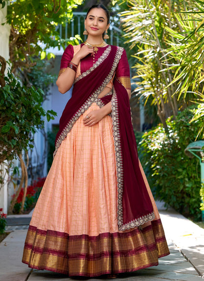 Fancy Fabric Ceremonial, Festival, Mehandi & Sangeet Readymade Lehenga Choli L3561