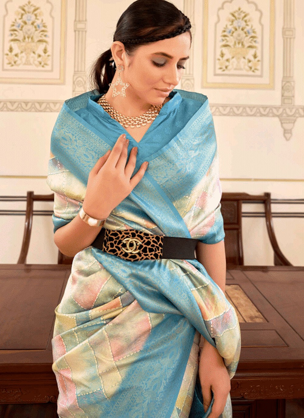 Classic Fancy Work Naylon Saree - S6349