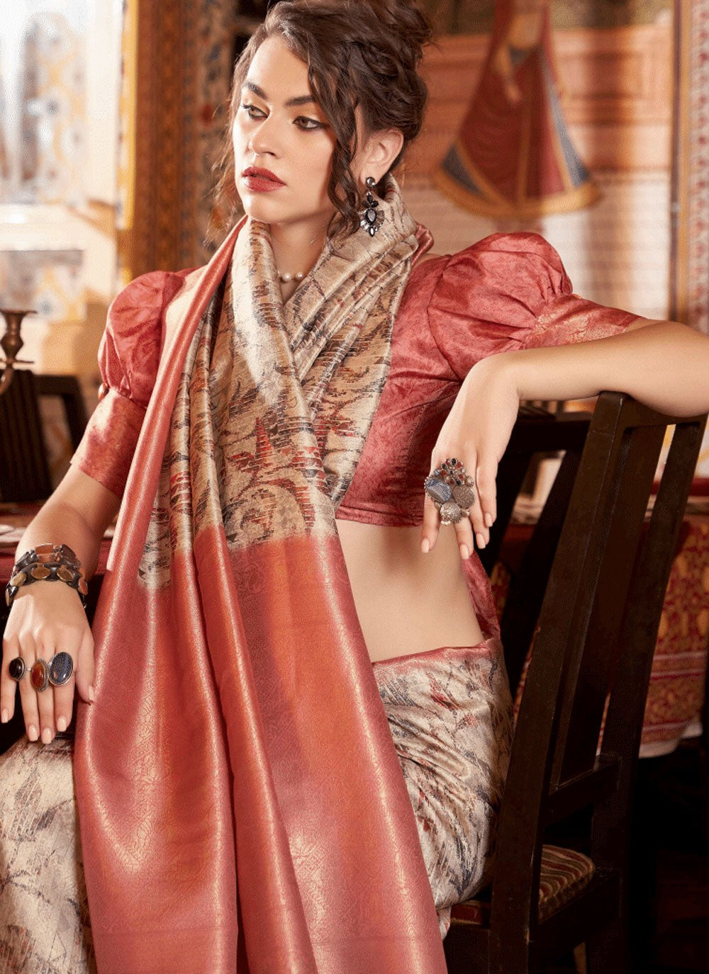 Classic Fancy Work Silk Saree - S6380
