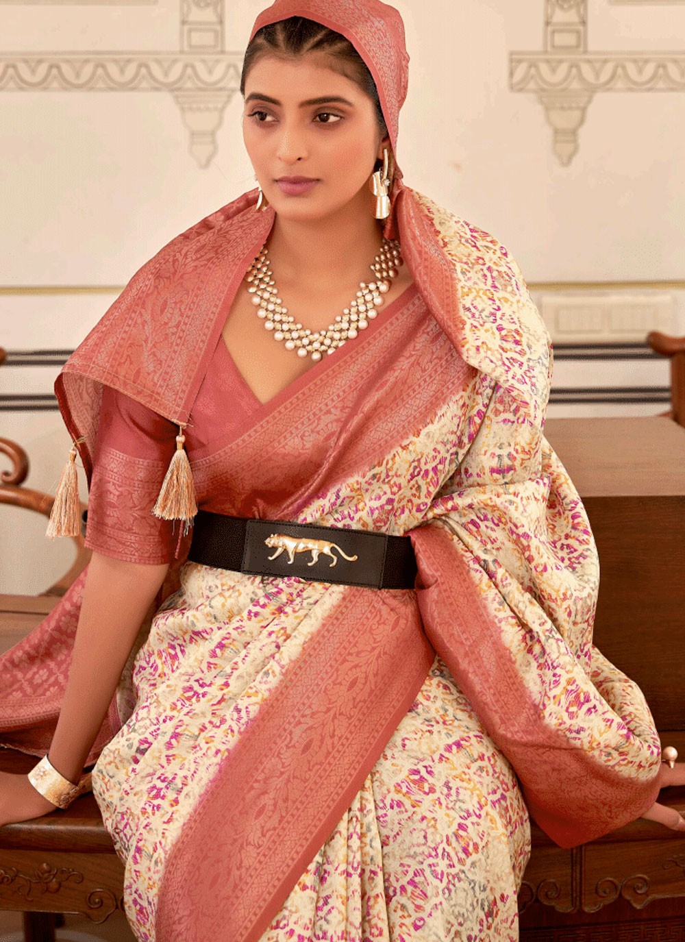 Classic Fancy Work Naylon Saree - S6349