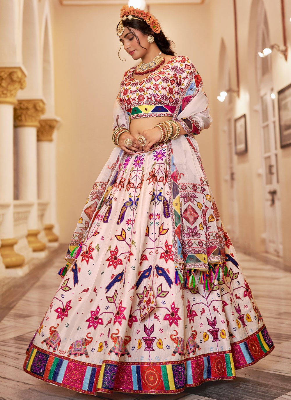 Art Silk Festival, Mehandi & Sangeet, Reception A - Line Lehenga L3661