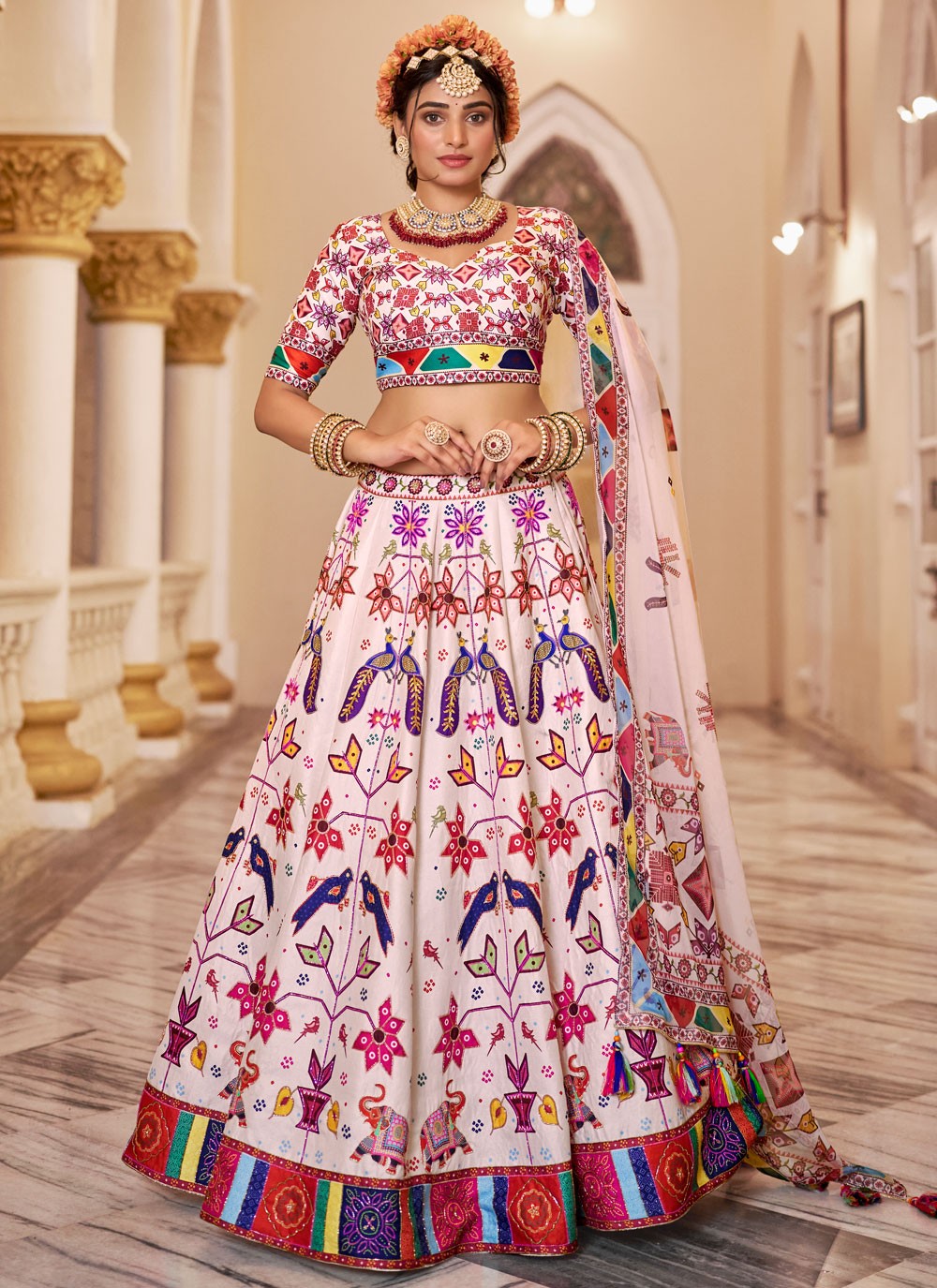 Art Silk Festival, Mehandi & Sangeet, Reception A - Line Lehenga L3661