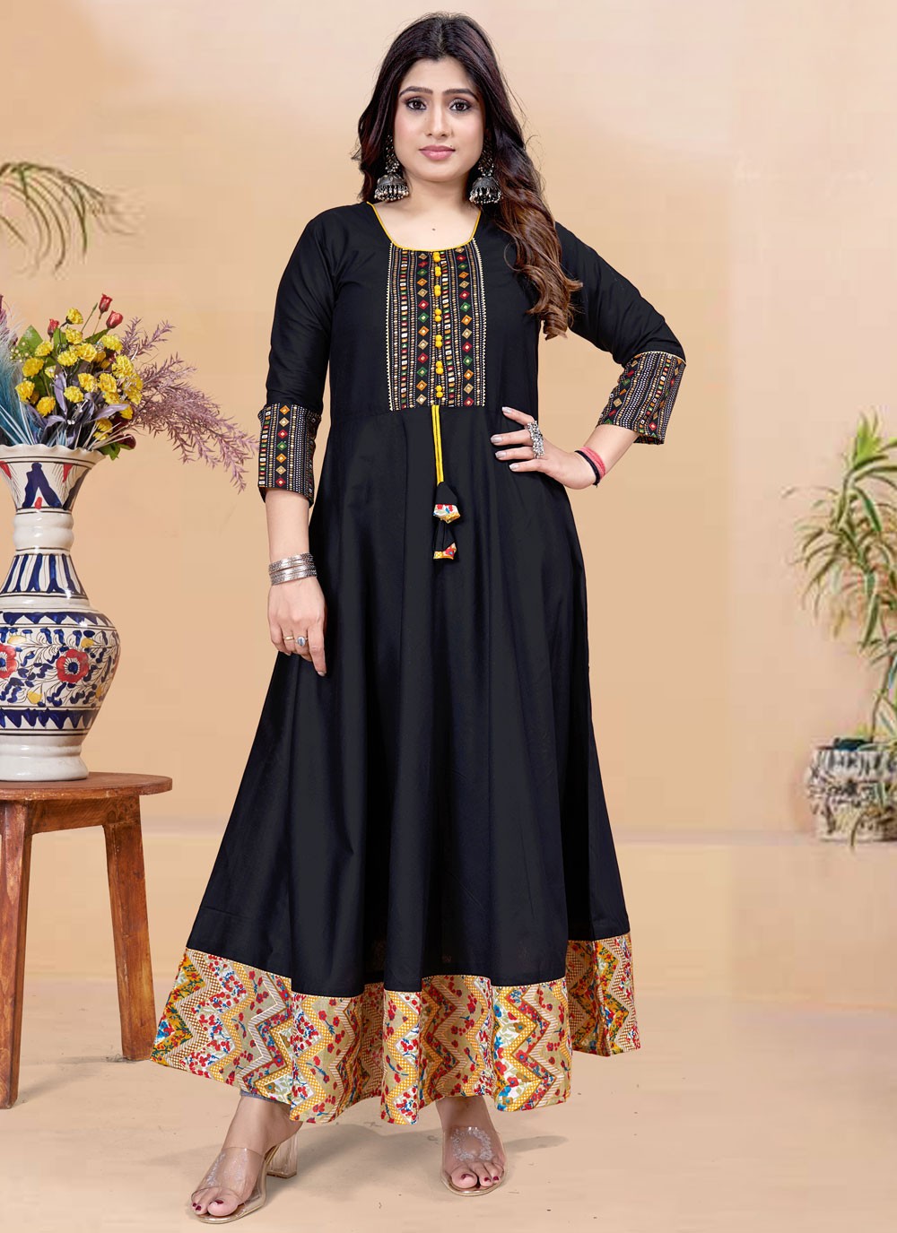 Fancy Work Rayon Gown - G1909