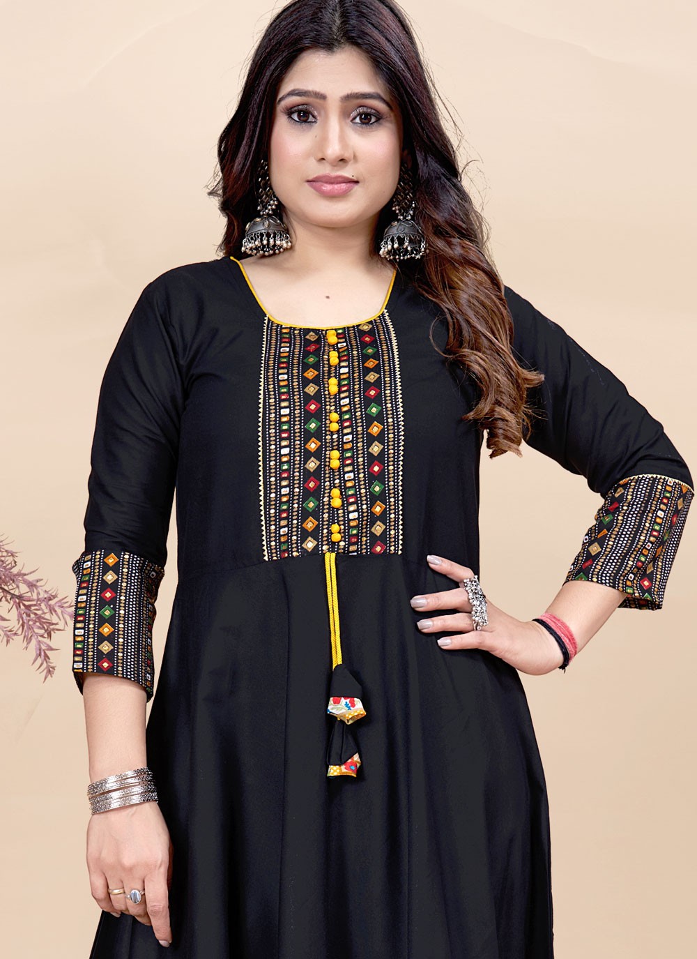 Fancy Work Rayon Gown - G1909
