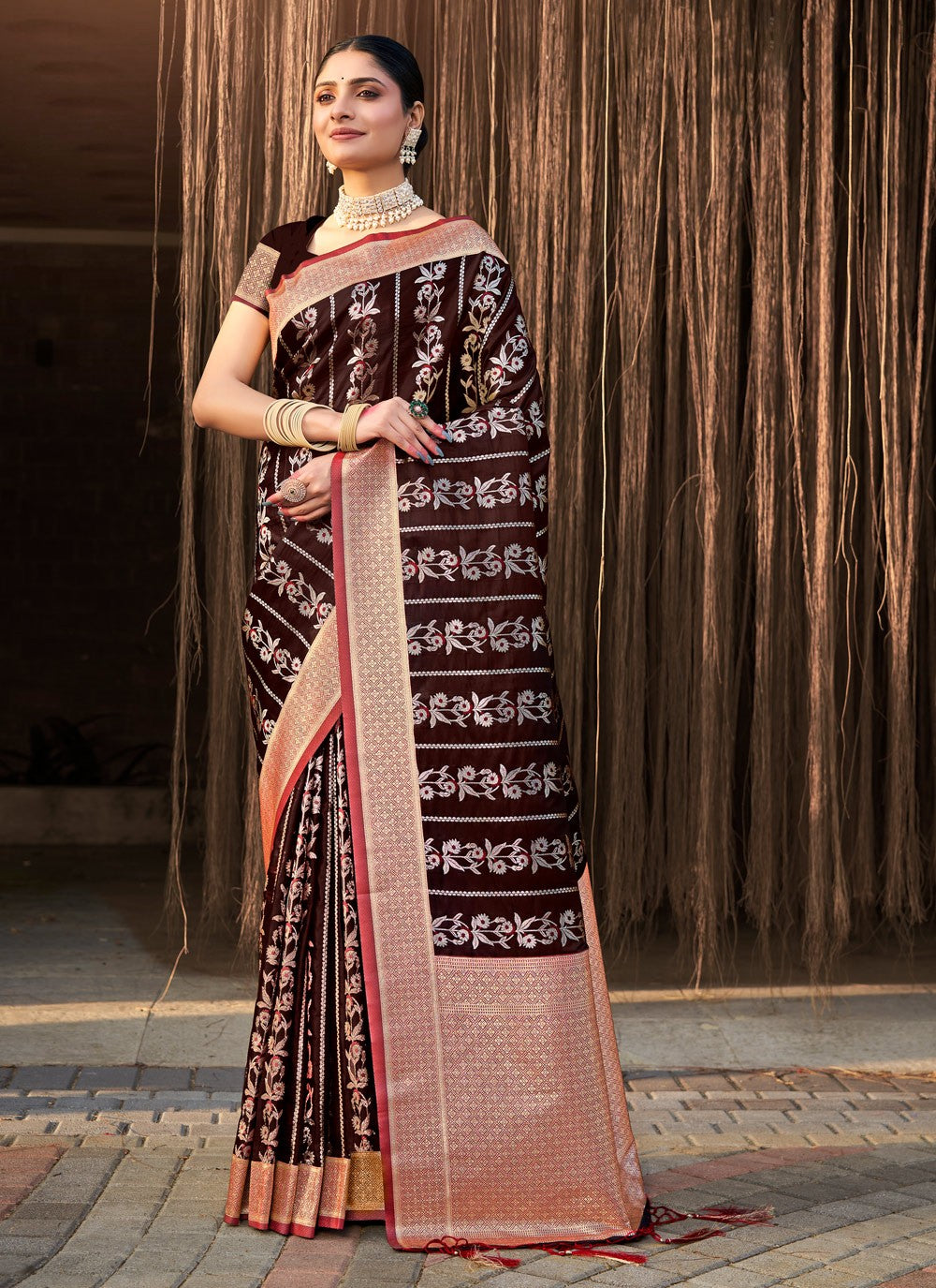 Classic Fancy Work Silk Saree - S5489