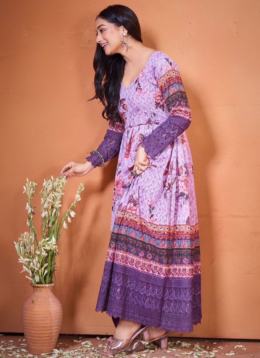 Digital Print Georgette Gown - G1805