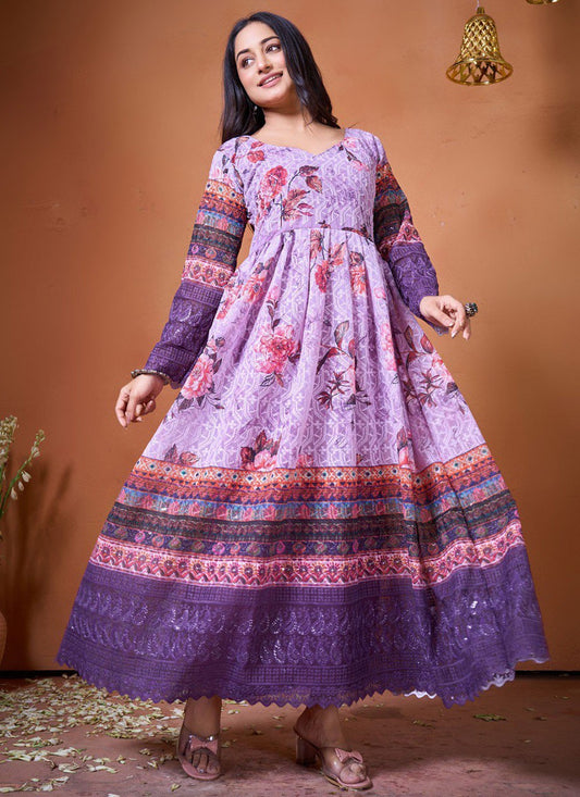Digital Print Georgette Gown - G1805