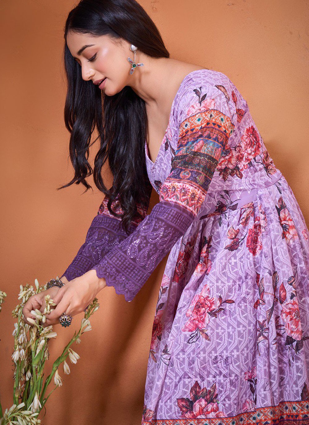Digital Print Georgette Gown - G1805