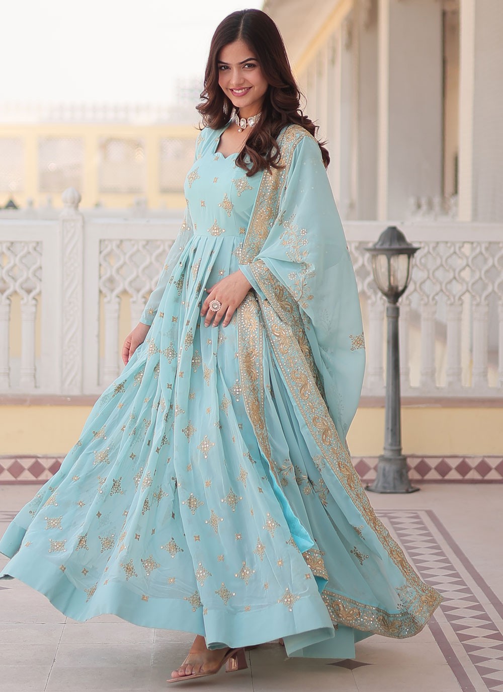Faux Georgette Gown - G1454