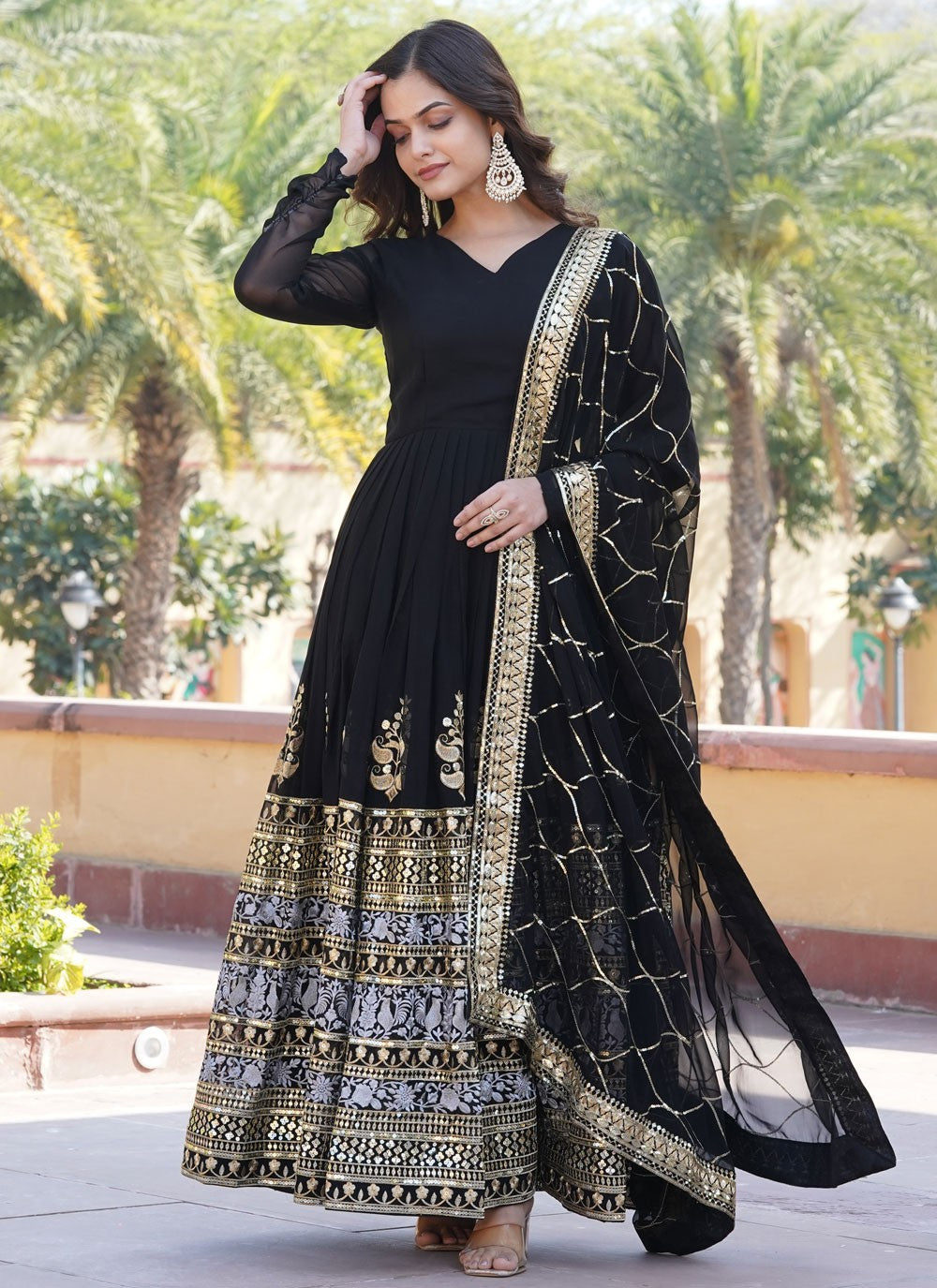 Faux Georgette Gown - G1360