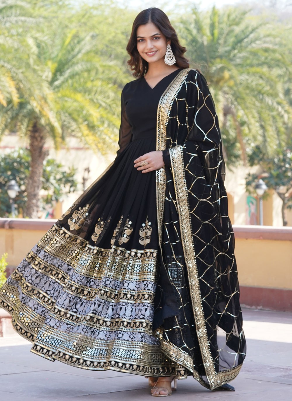 Faux Georgette Gown - G1360