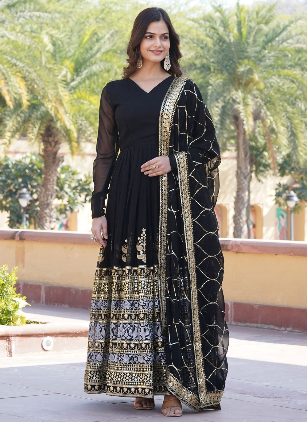 Faux Georgette Gown - G1360