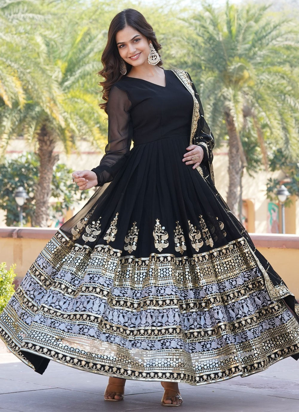 Faux Georgette Gown - G1360