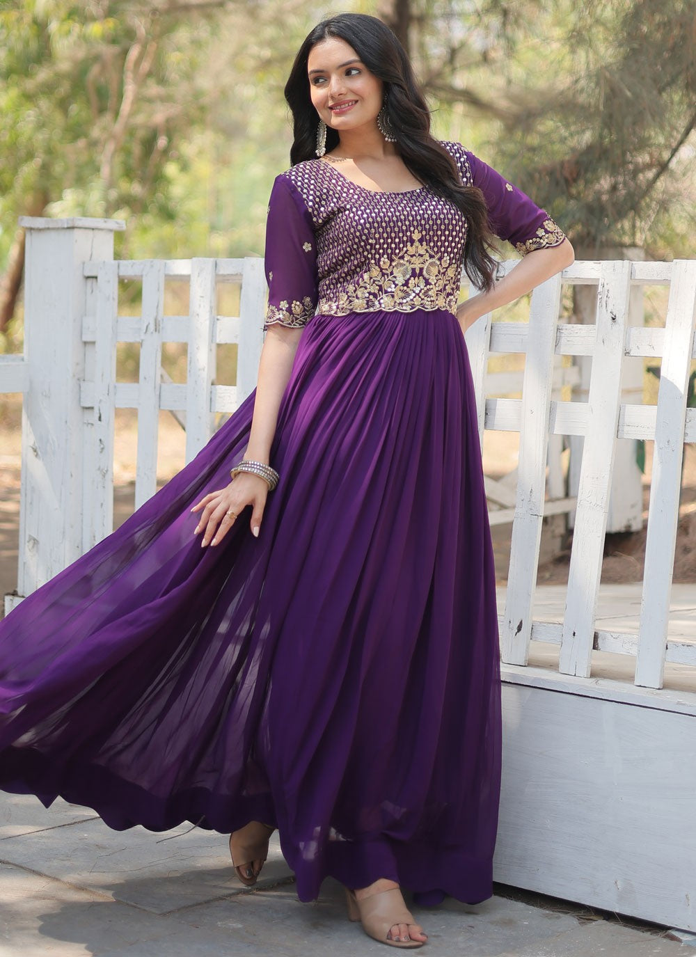 Faux Georgette Gown - G1520