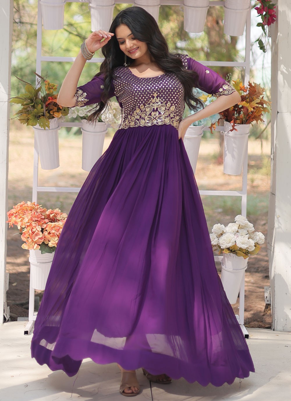 Faux Georgette Gown - G1520
