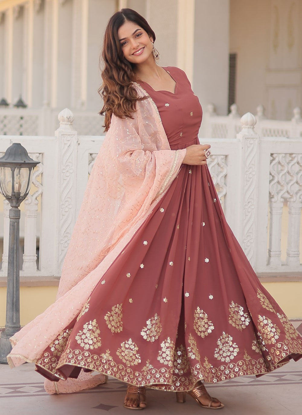 Faux Georgette Gown - G1266