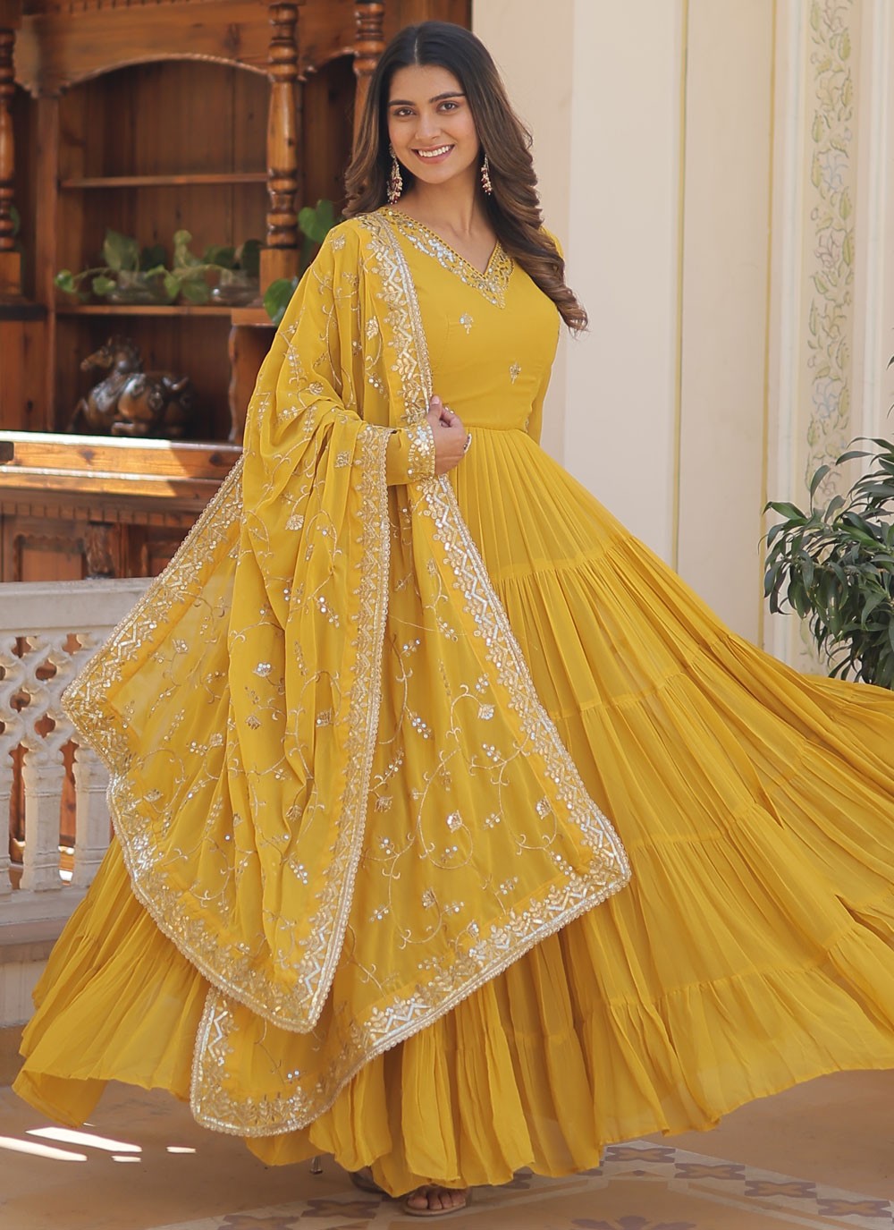 Faux Georgette Gown - G1280