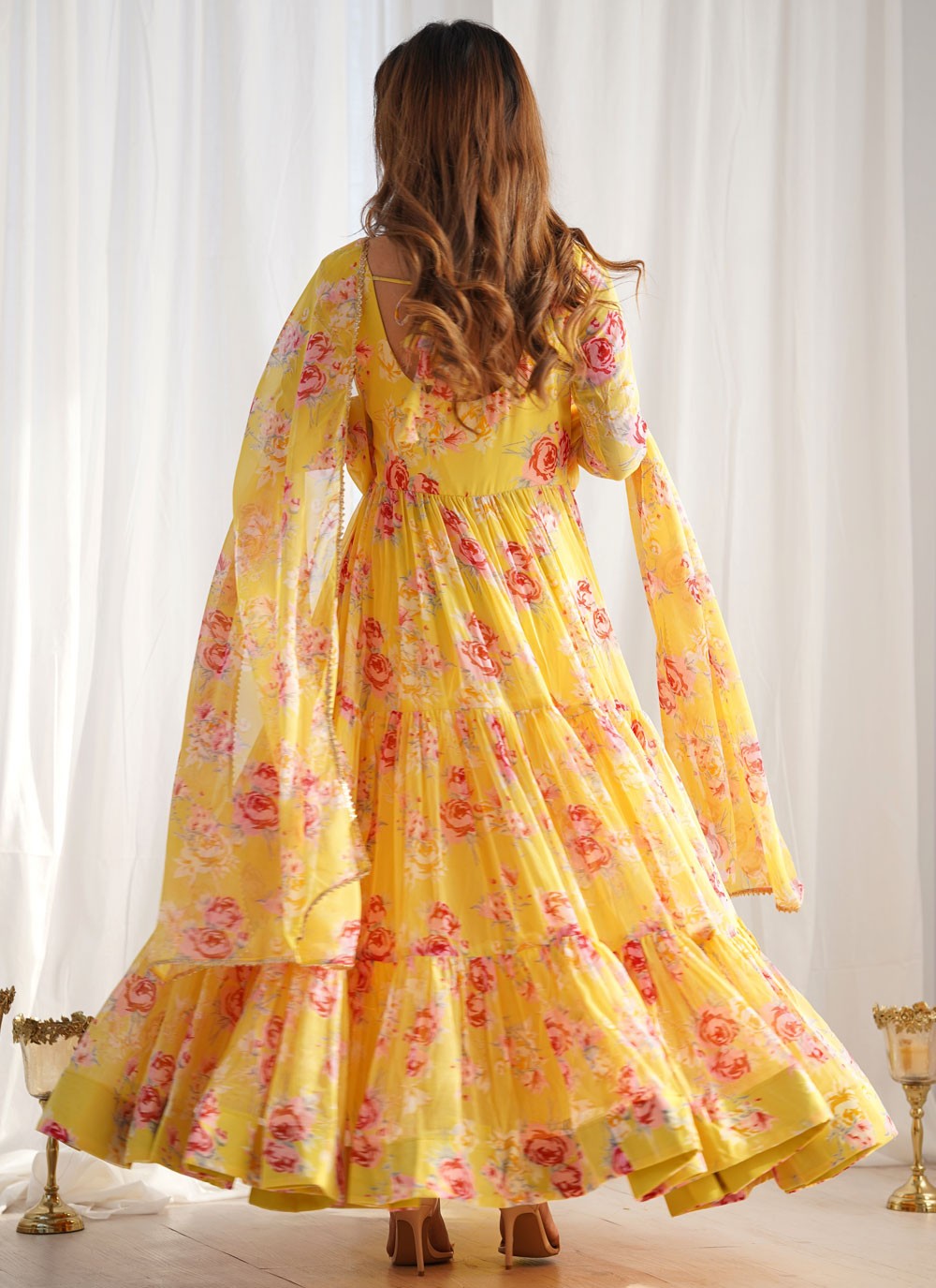 Digital Print Faux Georgette Anarkali - T4601