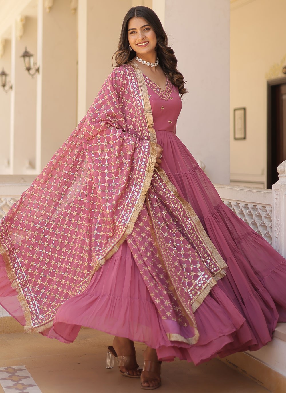 Faux Georgette Gown - G1407