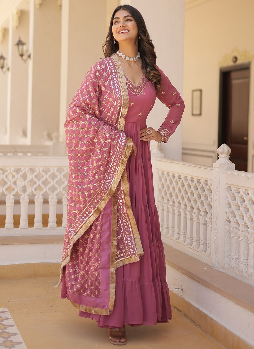 Faux Georgette Gown - G1407