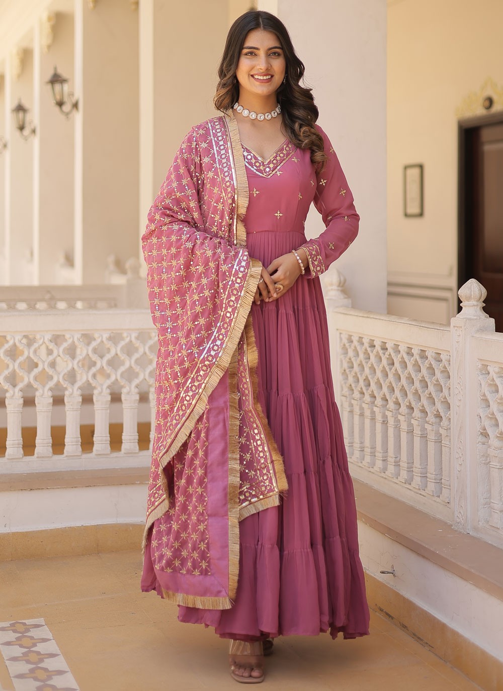 Faux Georgette Gown - G1407