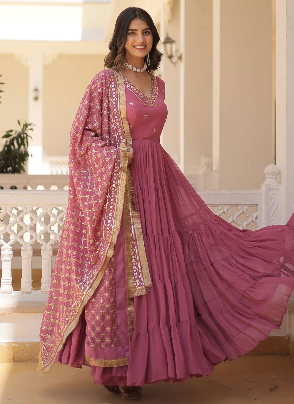 Faux Georgette Gown - G1407