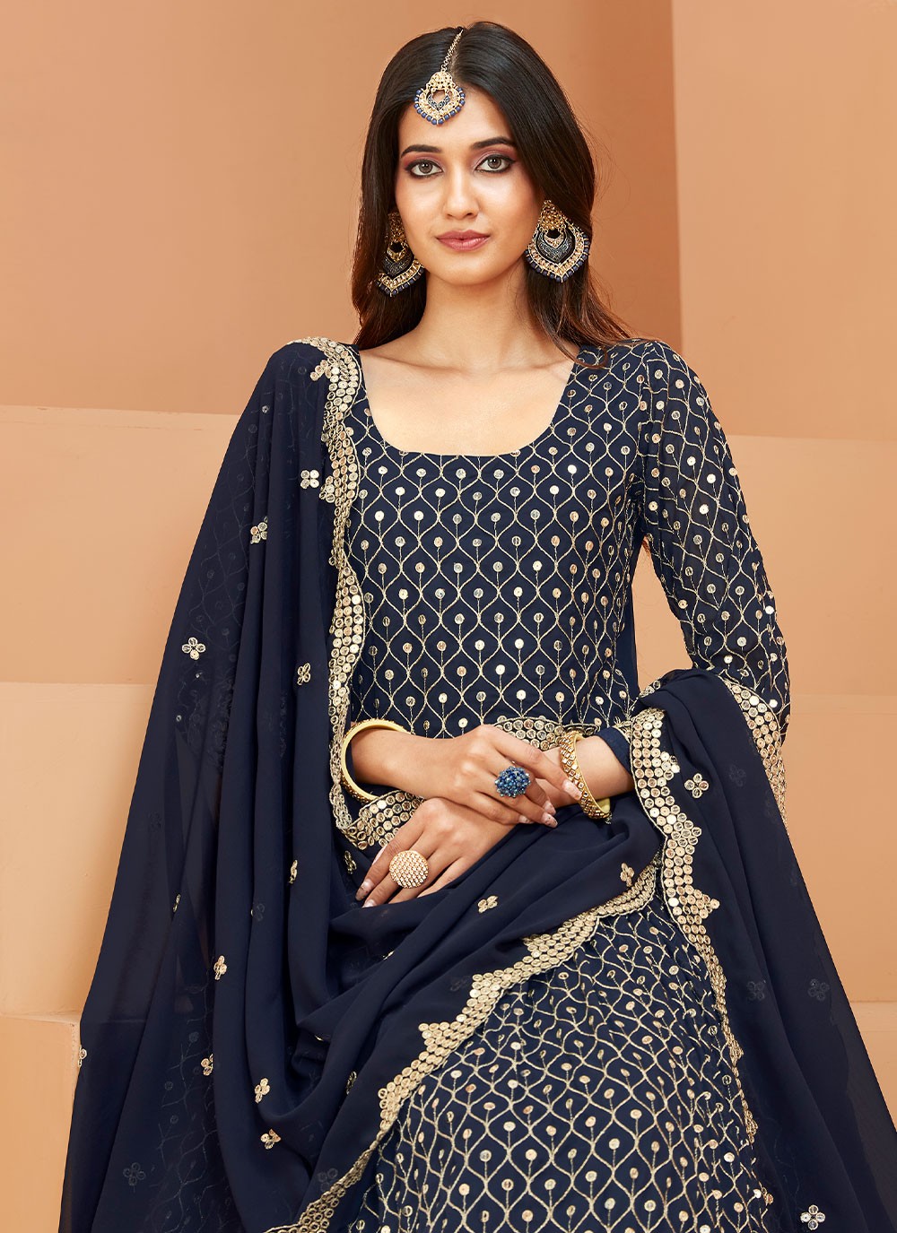 Faux Georgette Trendy Suit - T1005
