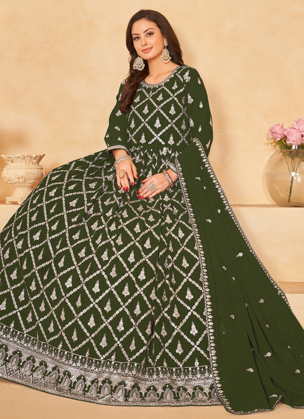 Faux Georgette Salwar Suit - T1532