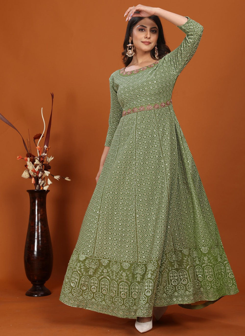 Faux Georgette Gown - G1441