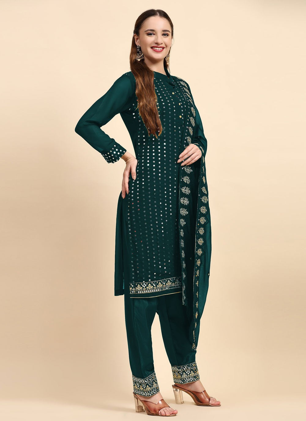 Faux Georgette Salwar Suit - T1503