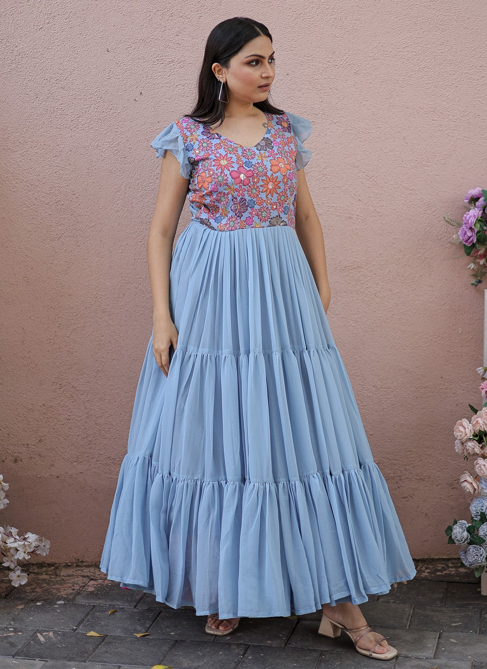 Faux Georgette Gown - G1178
