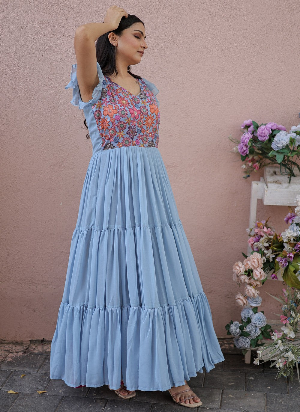 Faux Georgette Gown - G1178