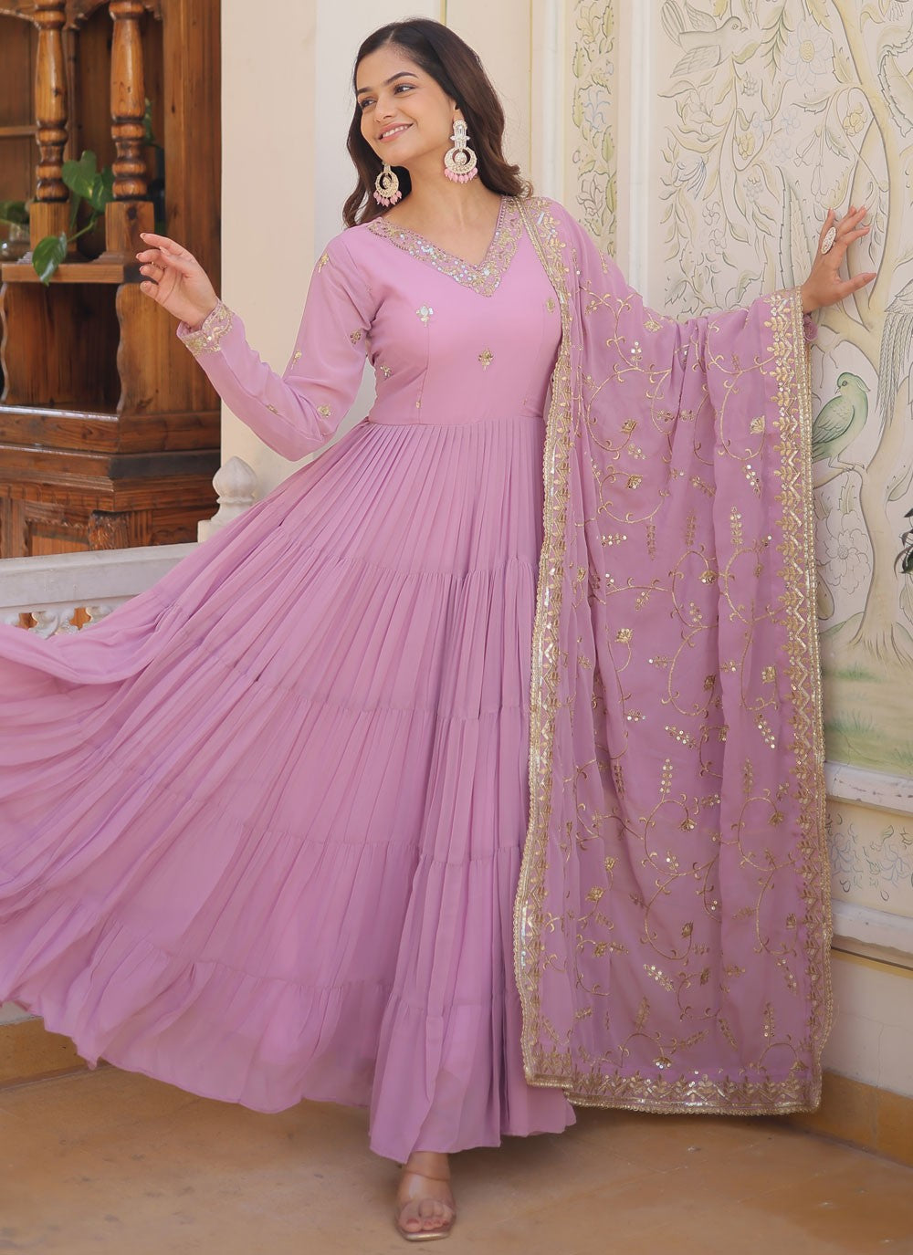 Faux Georgette Gown - G1280