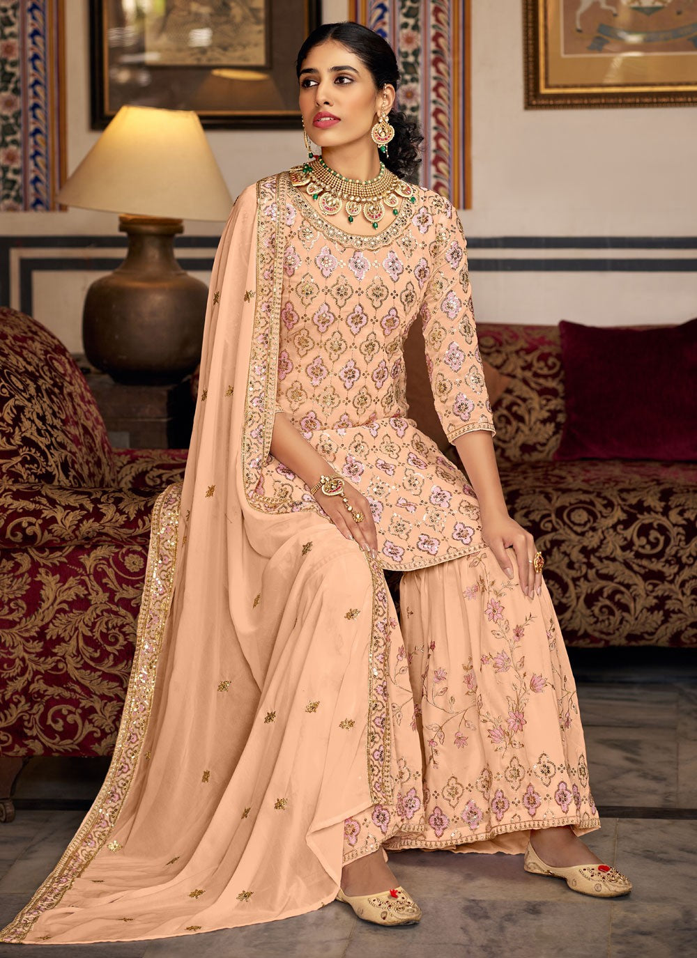 Faux Georgette Salwar Suit - T1603