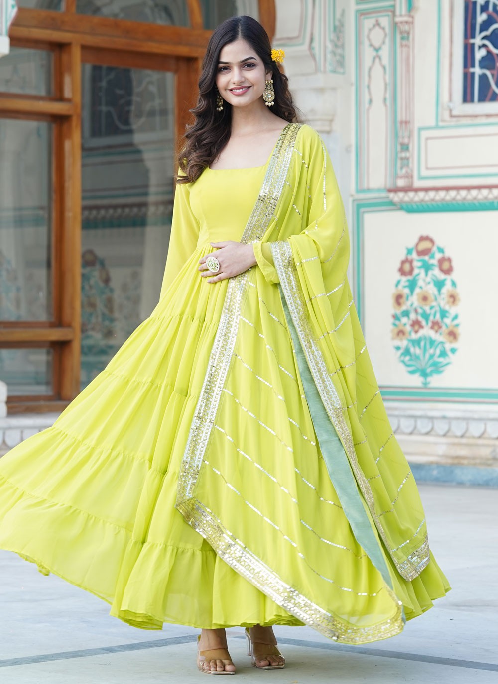 Faux Georgette Gown - G1328