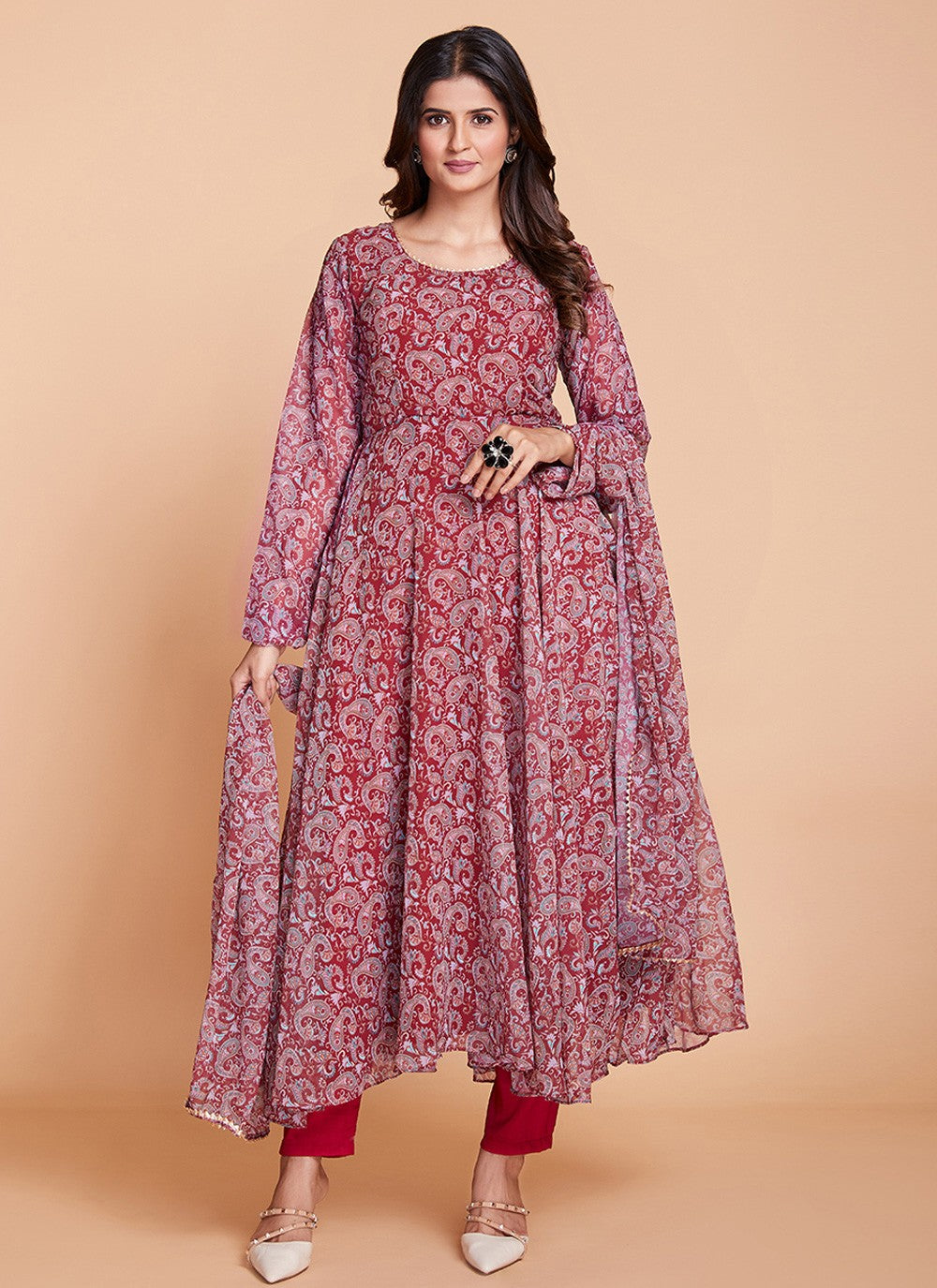 Faux Georgette Salwar Suit - T1221
