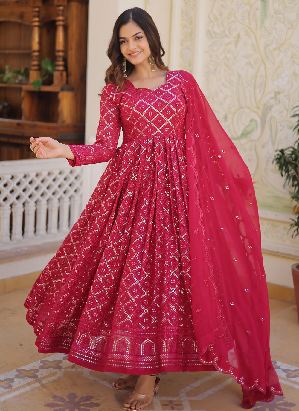 Faux Georgette Gown - G1276